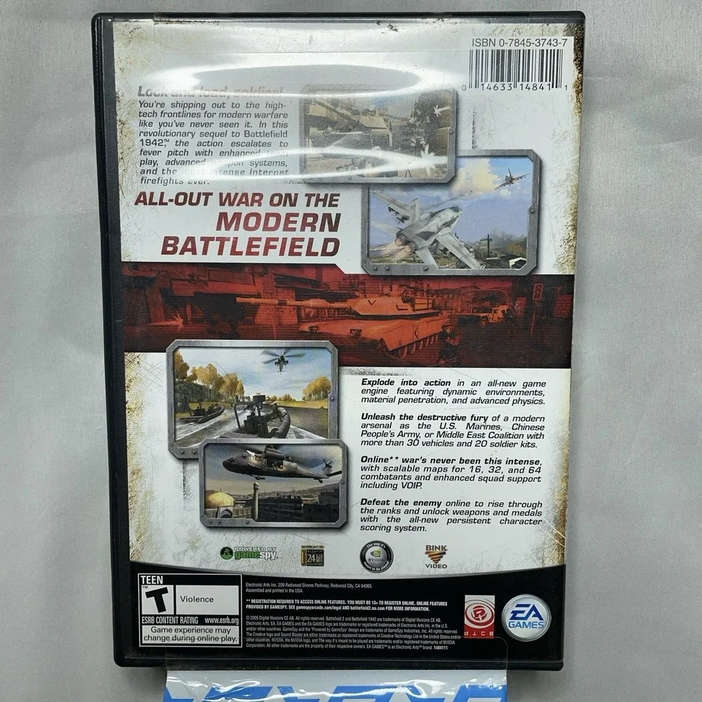Battlefield 2 PC CD-ROM Game w/ Case 3-Disc Set EA Games 2005 No Manual Tested